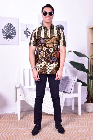 Baju Kemeja Batik Nordin - Gold