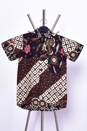 Baju Kemeja Batik Nordin Kids - Brown