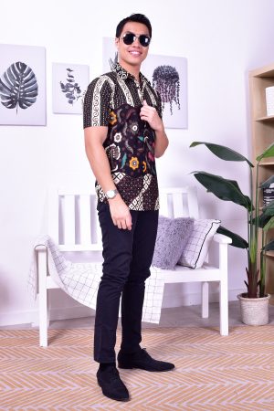 Baju Kemeja Batik Nordin - Black