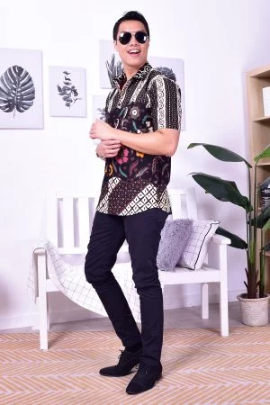 Baju Kemeja Batik Nordin - Black