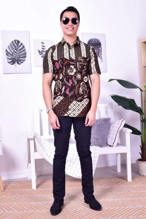 Baju Kemeja Batik Nordin - Brown