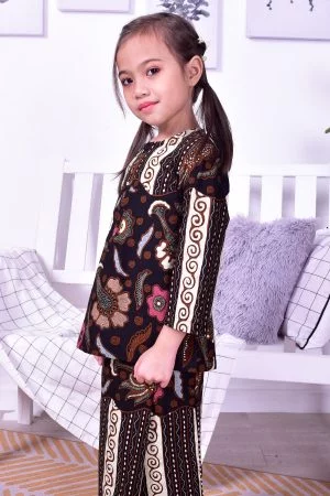 Baju Kurung Batik Norin Kids - Brown