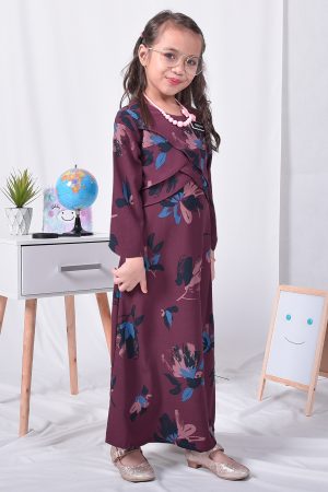 Abaya Arisa Kids - Plum Maroon