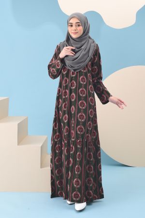 Abaya Ruffle Adalina - Leaf Green