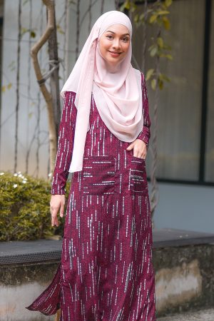 Dress Medi Slit Fira - Lovely Maroon