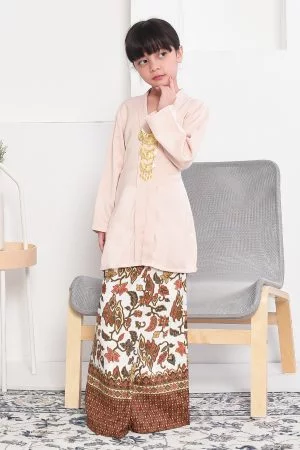 Baju Kebarung Batik Surina Kids - Cream