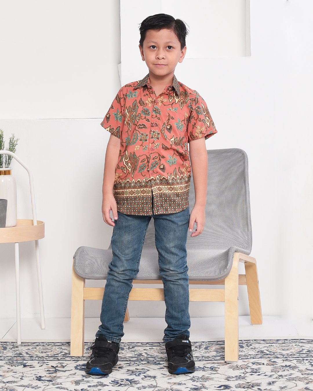 Baju Kemeja Batik Sufian Kids – Orange – MuslimahClothing.Com