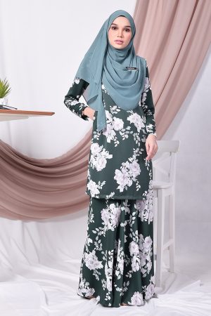 Baju Kurung Moden Amy - Forest Green