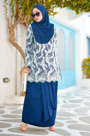 Baju Kurung Lace Pearl Adila - Sea Blue