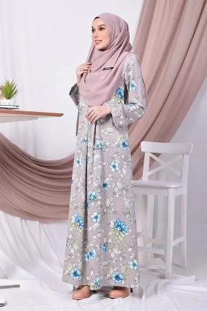 Abaya Pleated Amina - Grey