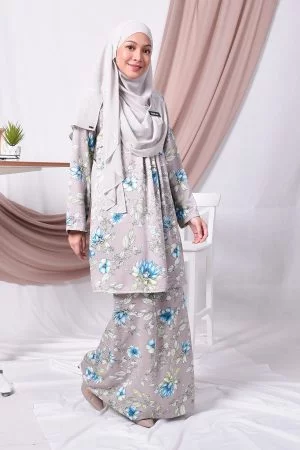 Baju Kurung Pleated Amina - Grey