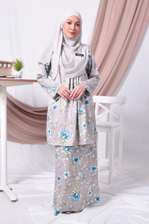 Baju Kurung Pleated Amina - Grey