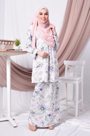 Baju Kurung Pleated Amina - Pink