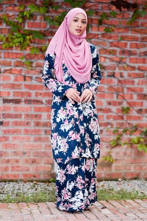 Baju Kebarung Atiya - Navy Blue