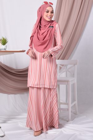 Baju Kurung Moden Monica - Peach