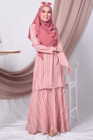 Baju Kurung Moden Monica - Peach