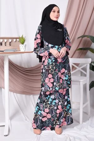 Baju Kurung Moden Tira - Black