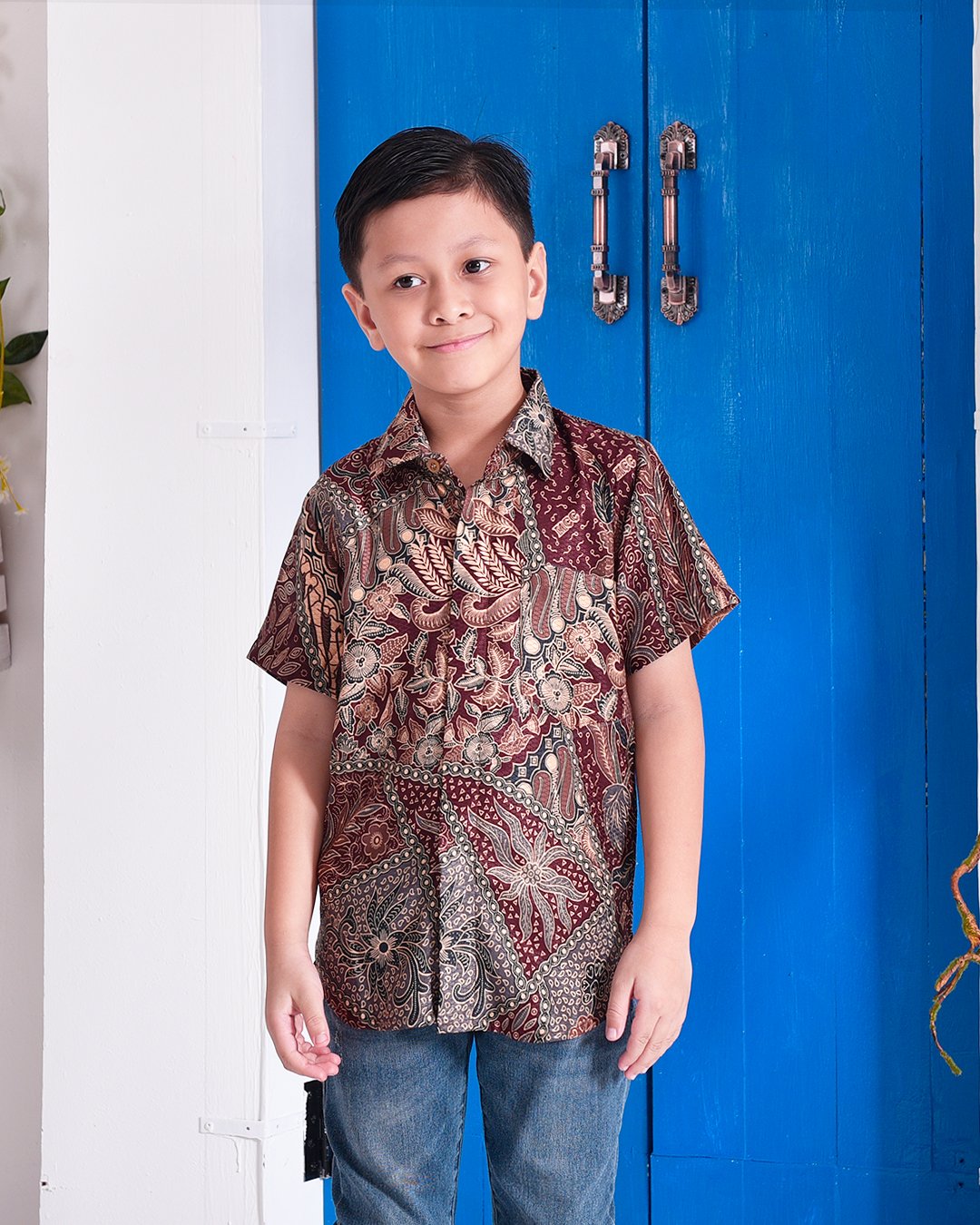 Baju Kemeja Batik Amin Kids – Spice Brown – MuslimahClothing.Com