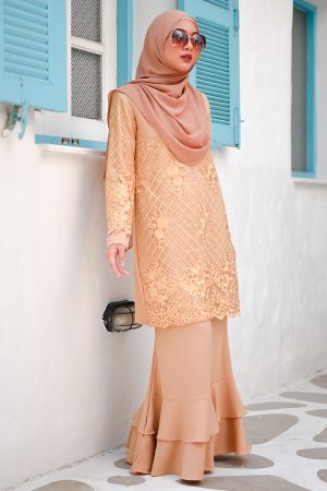 Baju Kurung Lace Asma - Luxury Gold