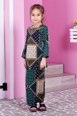 Baju Kurung Moden Petrina Kids - Rustic Black