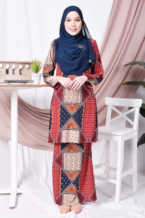 Baju Kurung Moden Petrina - Sunrise Orange