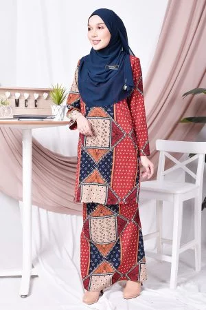 Baju Kurung Moden Petrina - Sunrise Orange