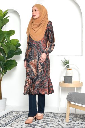 Tunic Ruffle Aimi - Dark Tangerine