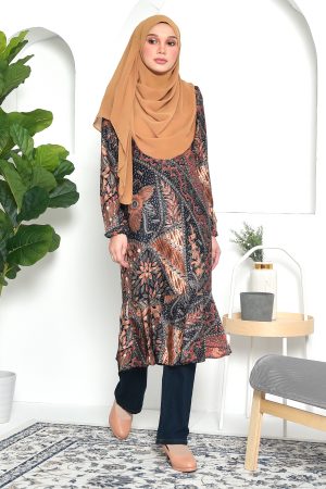 Tunic Ruffle Aimi - Dark Tangerine