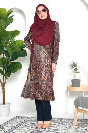 Tunic Ruffle Aimi - Spice Brown