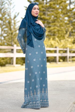 Abaya Songket Amelia - Grey