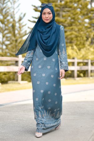 Abaya Songket Amelia - Grey