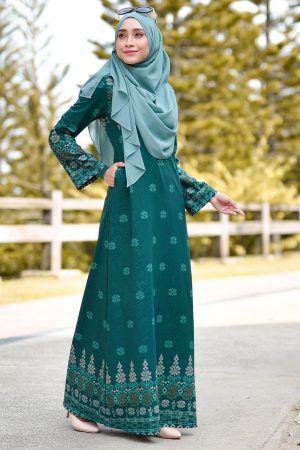 Abaya Songket Amelia - Green