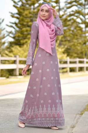 Abaya Songket Amelia - Purple