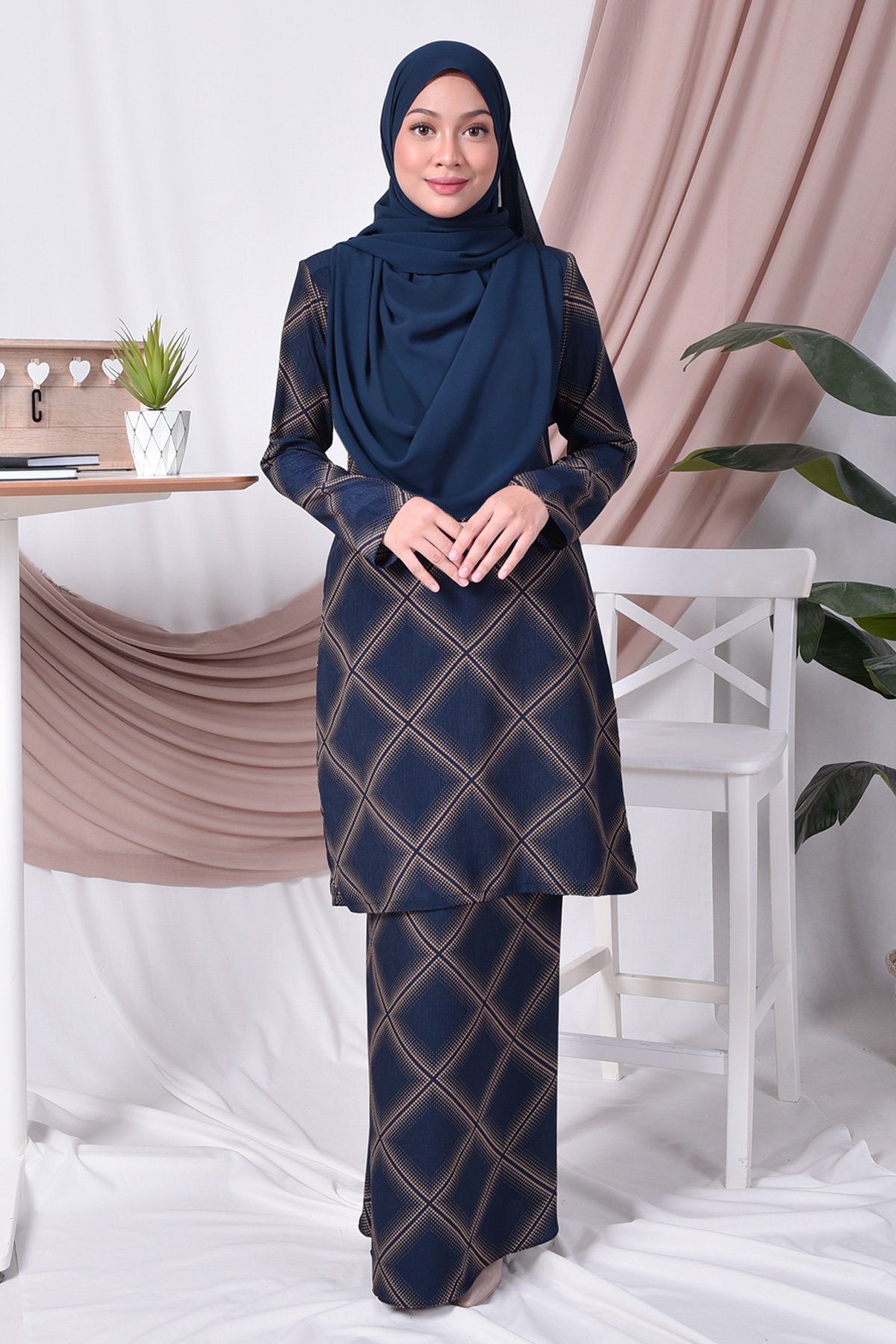  Baju Kurung Moden Trisha Diamond Blue MuslimahClothing Com