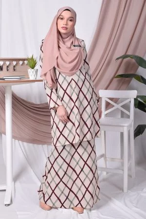 Baju Kurung Moden Tessa - Brown