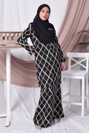 Baju Kurung Moden Tessa - Black