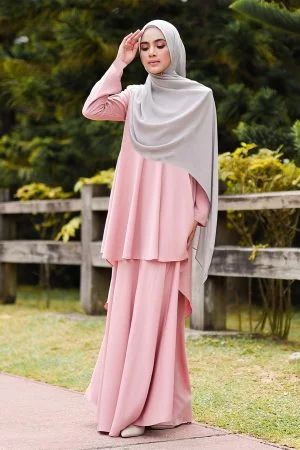 Baju Kurung Suit Hazana - Pink