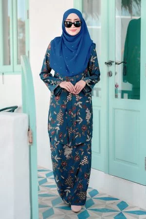 Baju Kebarung Batik Dobby Aima - Space Blue
