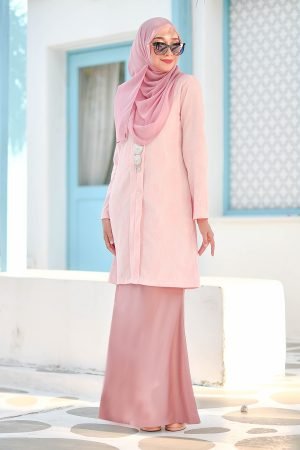 Baju Kebarung Lace Geesha - Salmon Pink