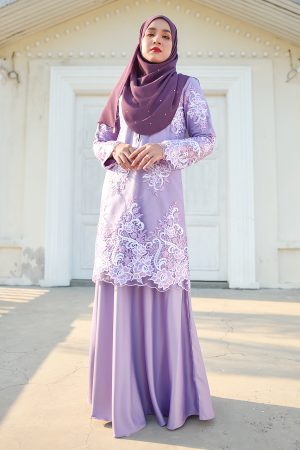 Baju Kurung Lace Aere - Iris Purple