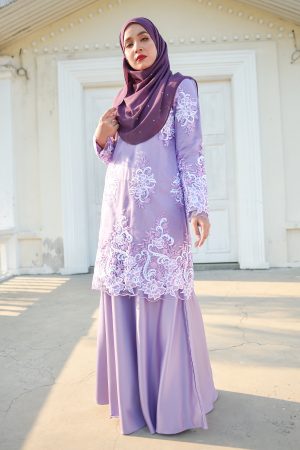 Baju Kurung Lace Aere - Iris Purple