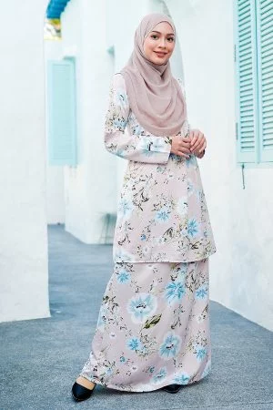 Baju Kurung Pleated Afeefa - Ice Pink