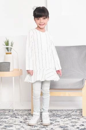 Tunic Ruffle Rabia Kids - Cotton White