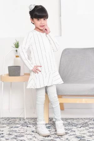 Tunic Ruffle Rabia Kids - Cotton White