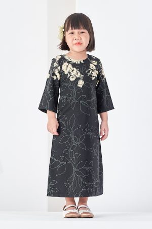 Abaya Azzahra Kids - Black Cream