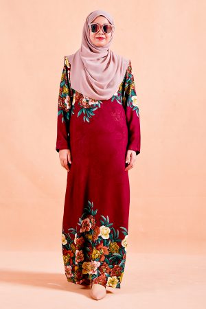 Abaya Alwarda - Swivel Maroon