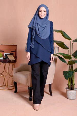 Blouse Lace Hanaa - Inky Blue