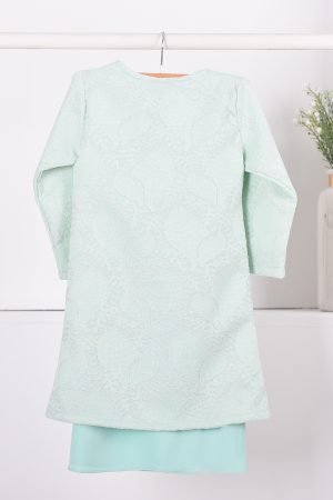 Baju Kurung Moden Lace Gygy Kids - Lime Sparkle