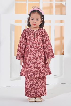 Baju Kurung Riau Lace Greece Kids - Ruby Red