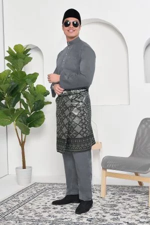 Baju Melayu Adam Regular Fit - Earl Grey